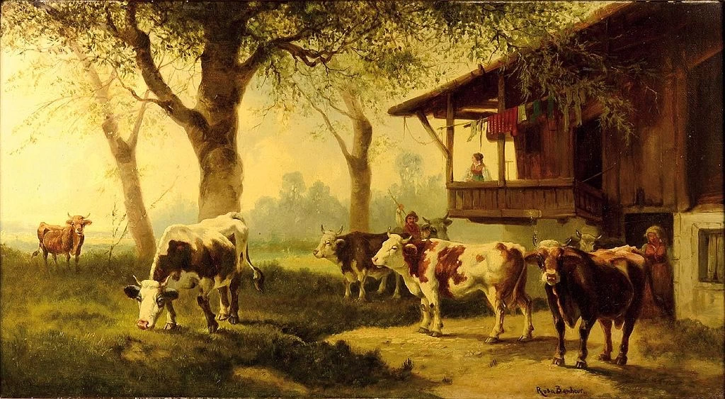 Bestiame su un pascolo